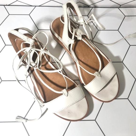 Frye Miranda White Gladiator Ankle Lace up Sandals SIZE 5.5 - Picture 2 of 9